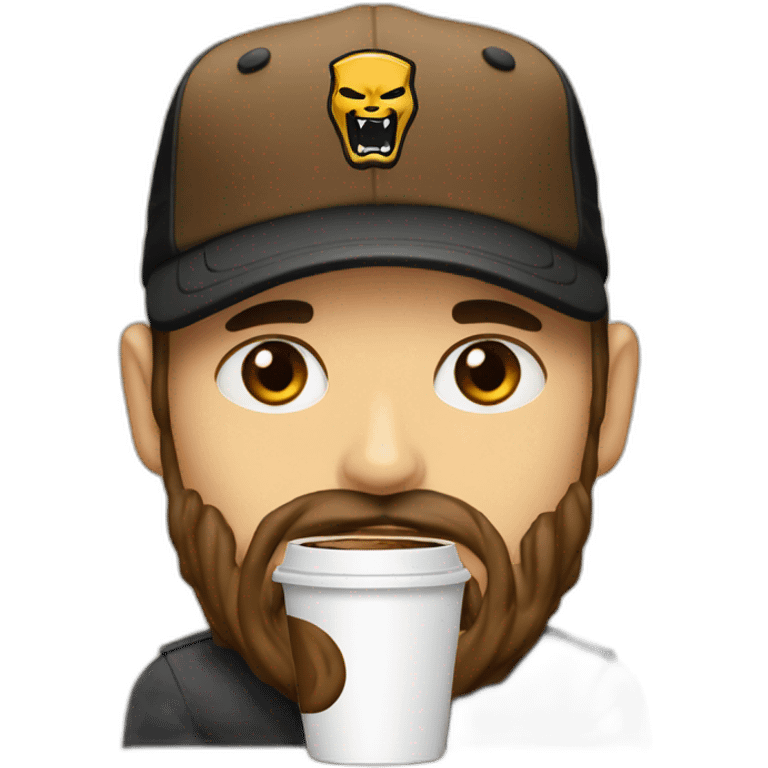 Pantera with a cap coffee emoji