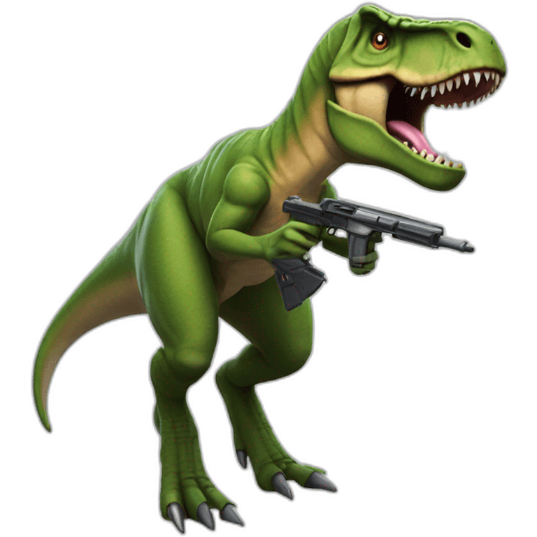 T-Rex with pistols emoji