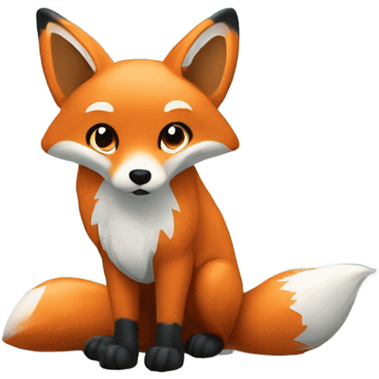 Fox in snowy forest emoji