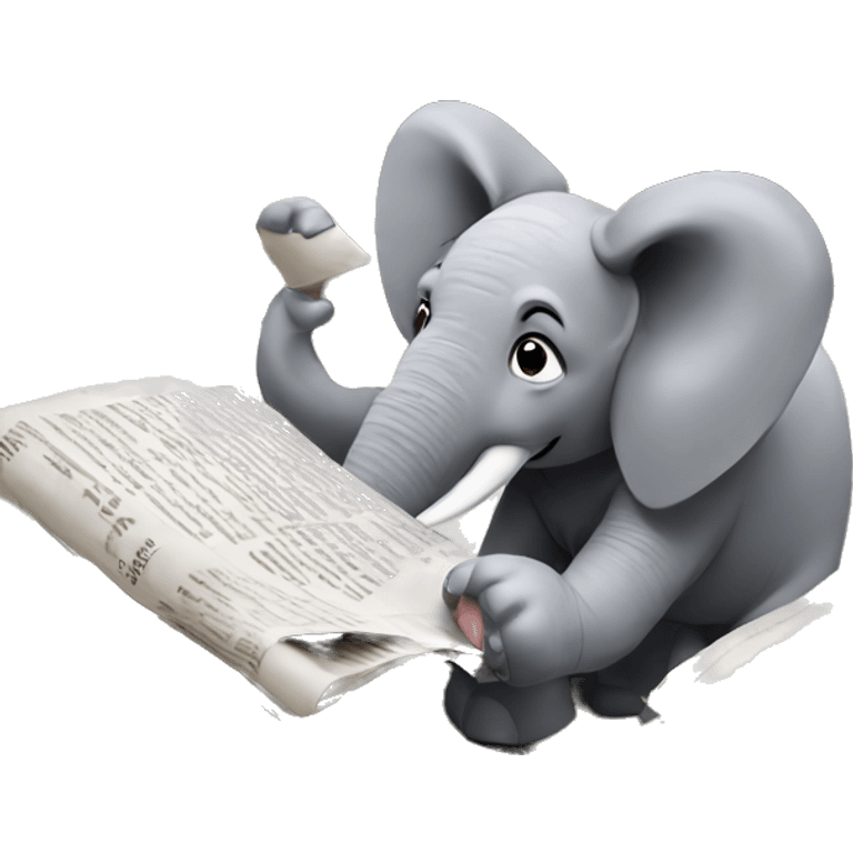 elephant reading a newspaper emoji