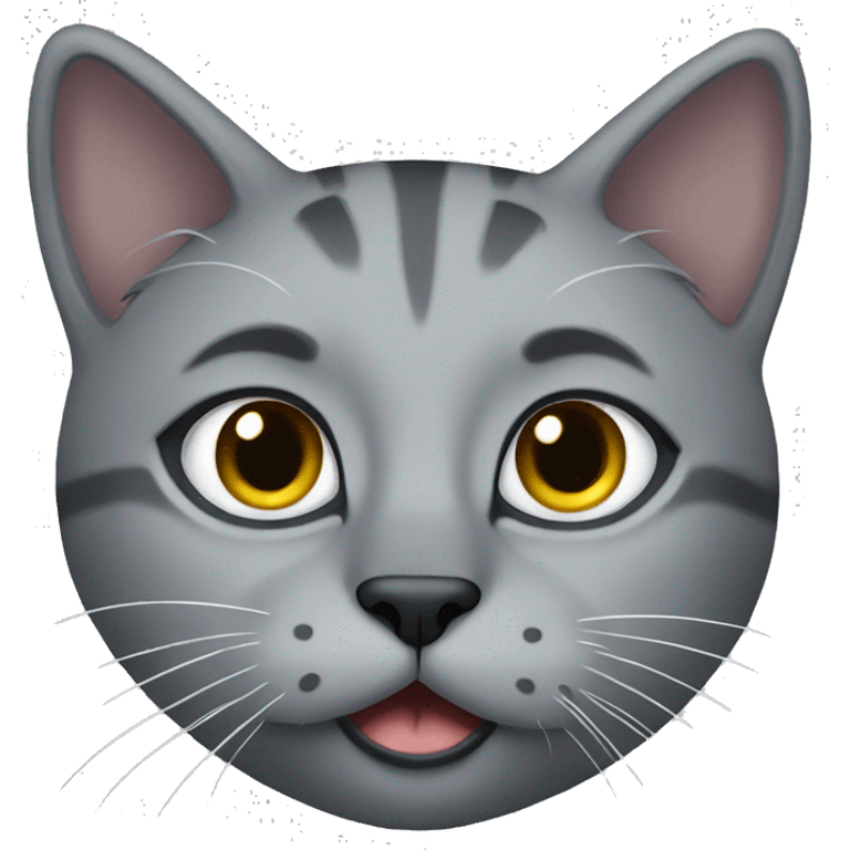 grey kitty with black eyes  emoji