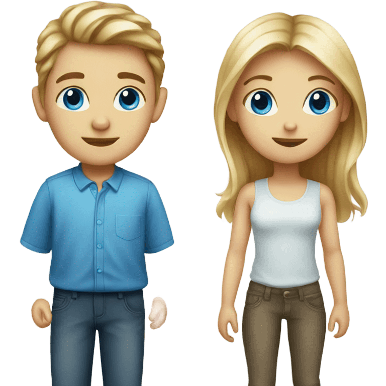 blue eyed girl and boy emoji