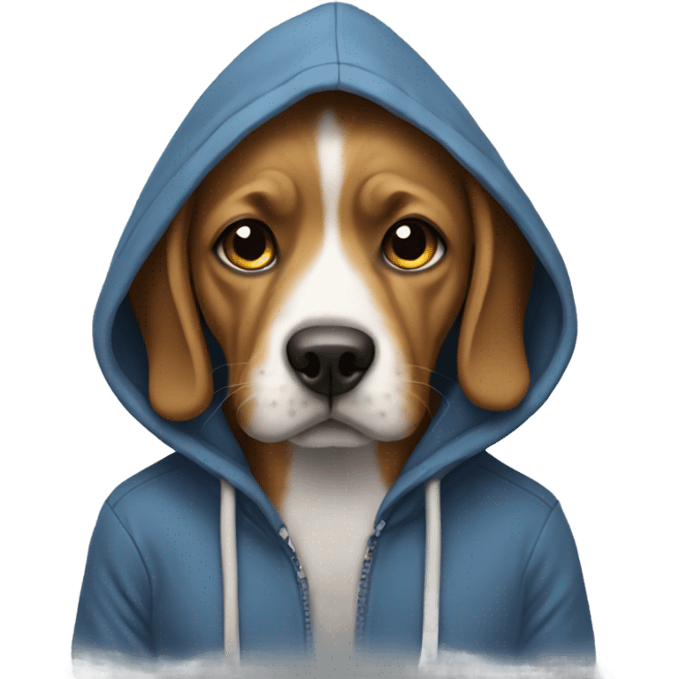 Dog wearing a hoodie emoji