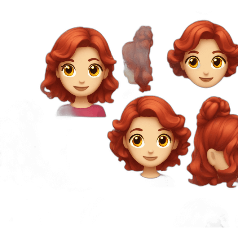 Une fille avec cheveux rouge belle emoji