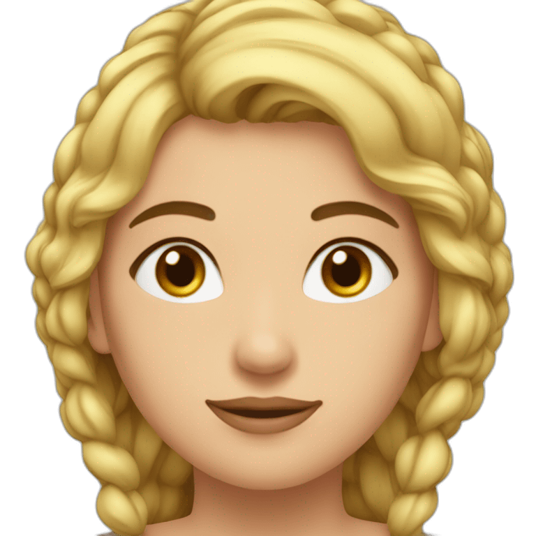 mujer bajita pielmorena pelo rubio corto rizoso graciosa emoji