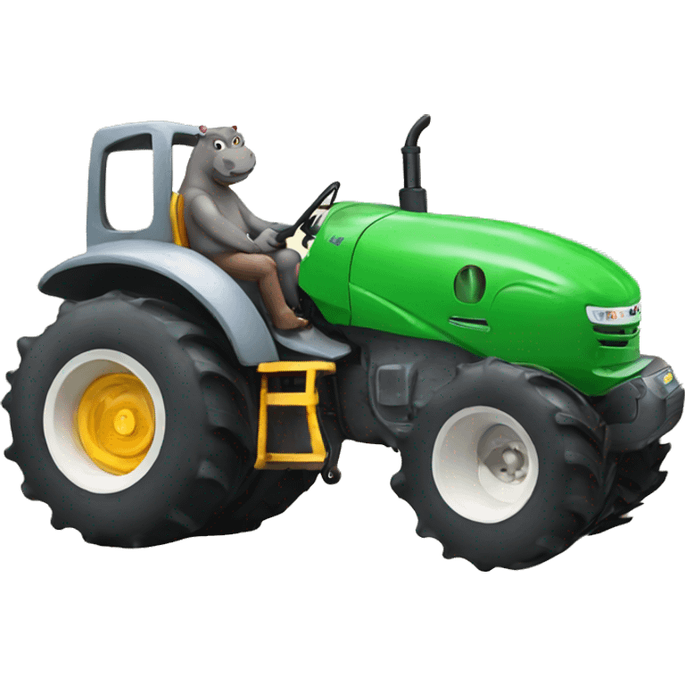 Hippo with a tractor  emoji