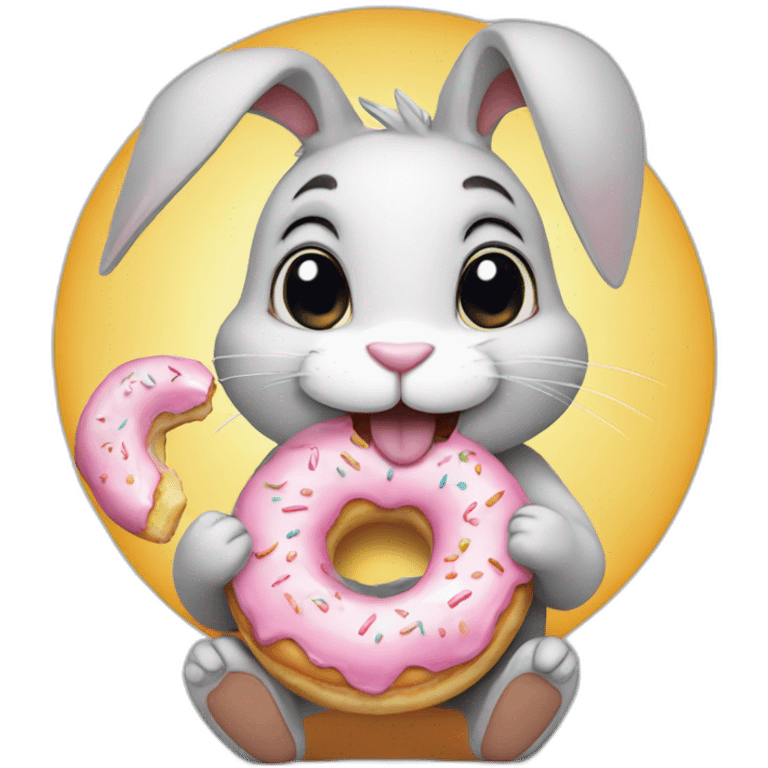 Bunny eating donuts emoji