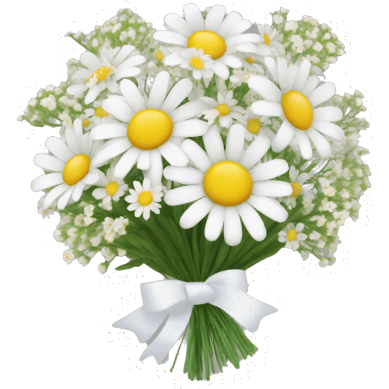 daisy and babies breath bouquet  emoji