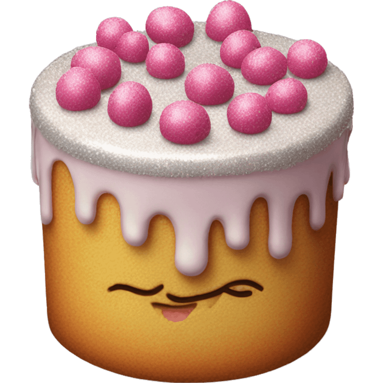 Realistic cake with glitter emoji