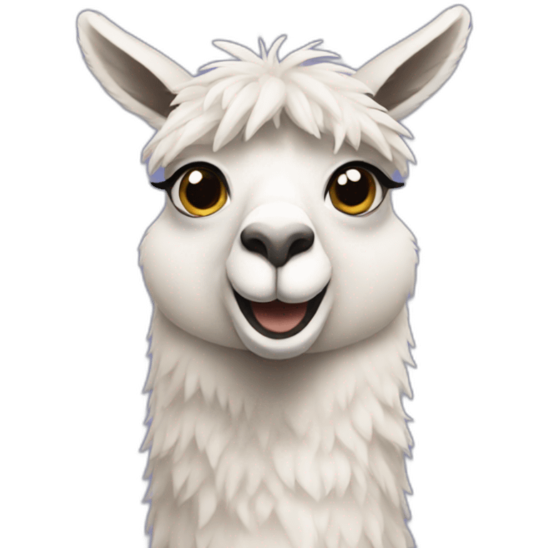 llama giving a hug with her hands emoji