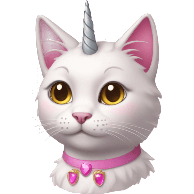 Pink princess cat with unicorn horn emoji