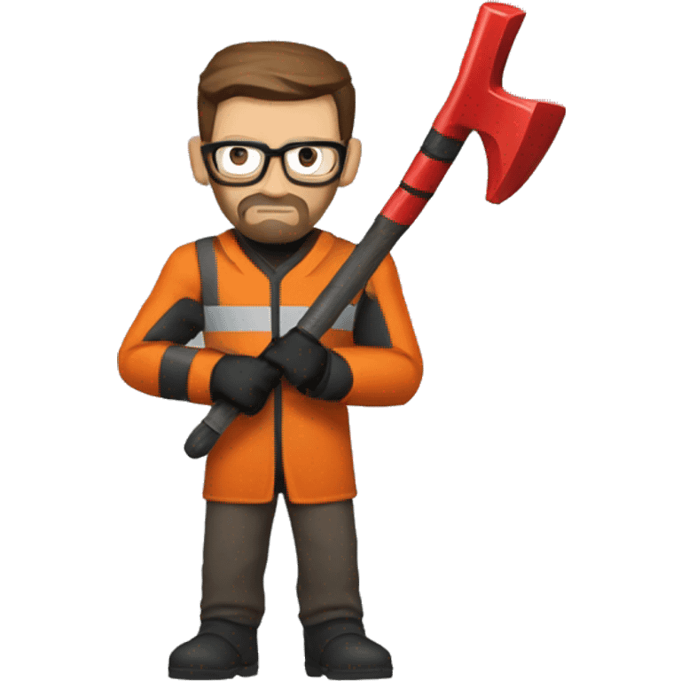 Gordon Freeman wielding a red crowbar emoji