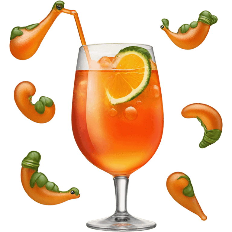 A slug drinking aperol spritz emoji