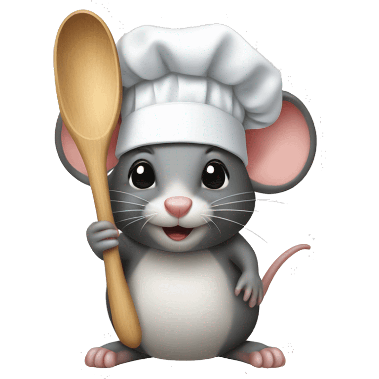 Rat with chef hat and a wooden spoon emoji