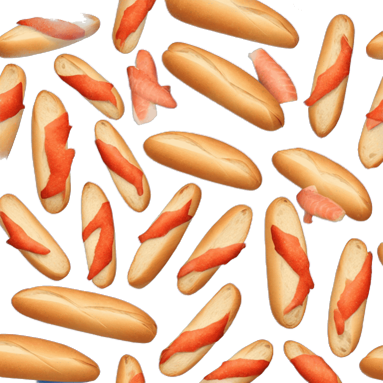 baguette with red fish emoji