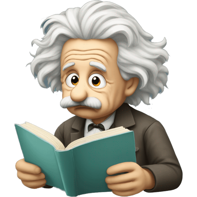 albert einstein sad reading book forward emoji