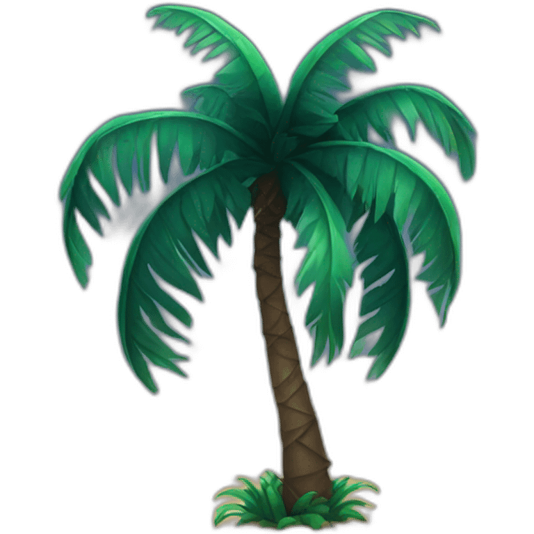 palm tree, night emoji