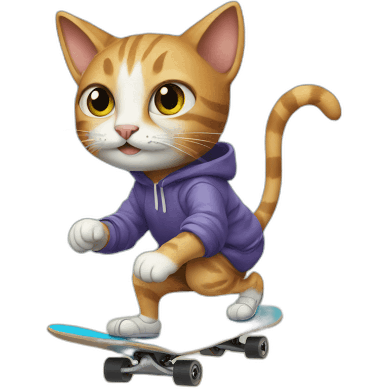 cat riding skateboard emoji