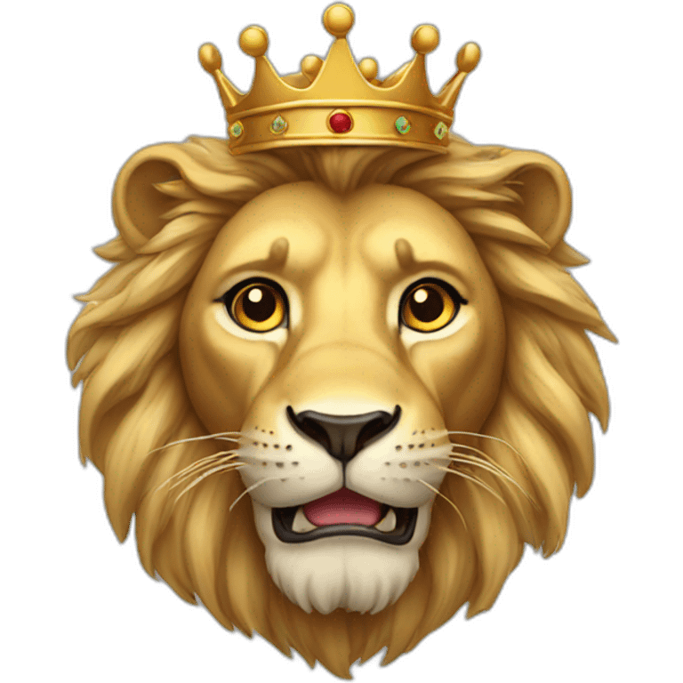 lion with a golden crown emoji