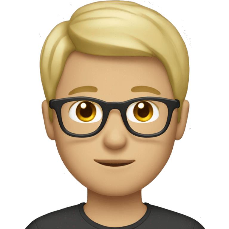 blonde short hair boy with glasses emoji