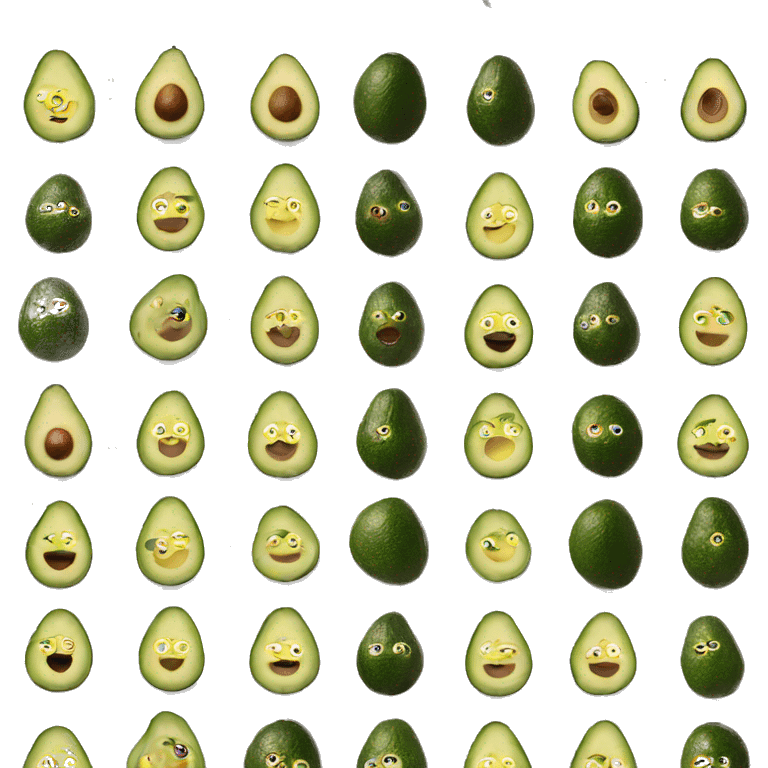 star eyes emoji but with avocados instead of stars emoji