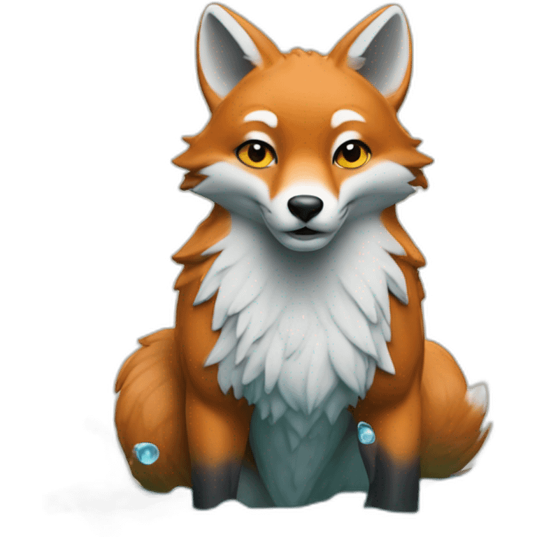 Renard dans l'eau emoji