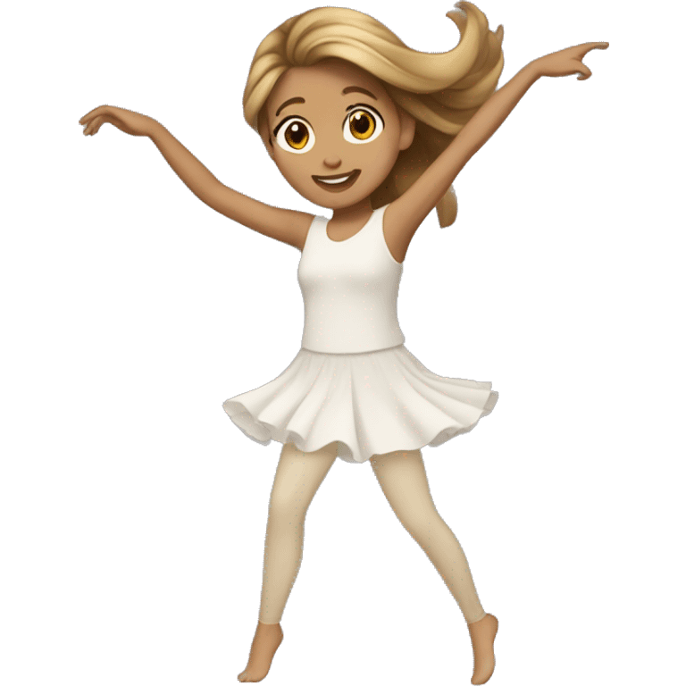 Girl dancing with brown hair with blond highlights  emoji