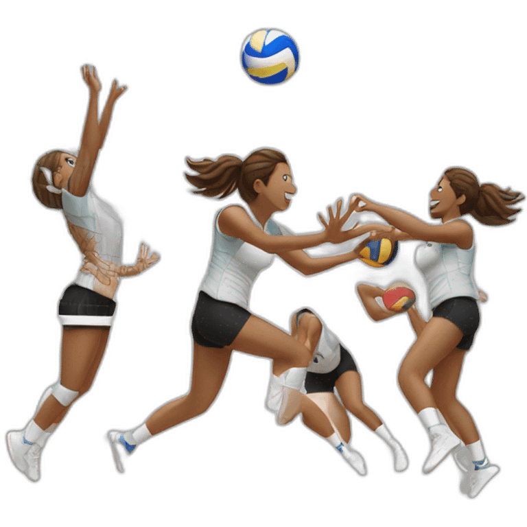 Volleyball players spiking emoji