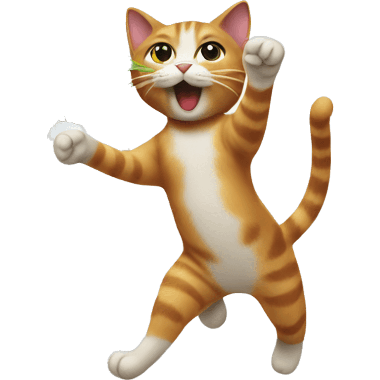 Cat dancing in catnip emoji