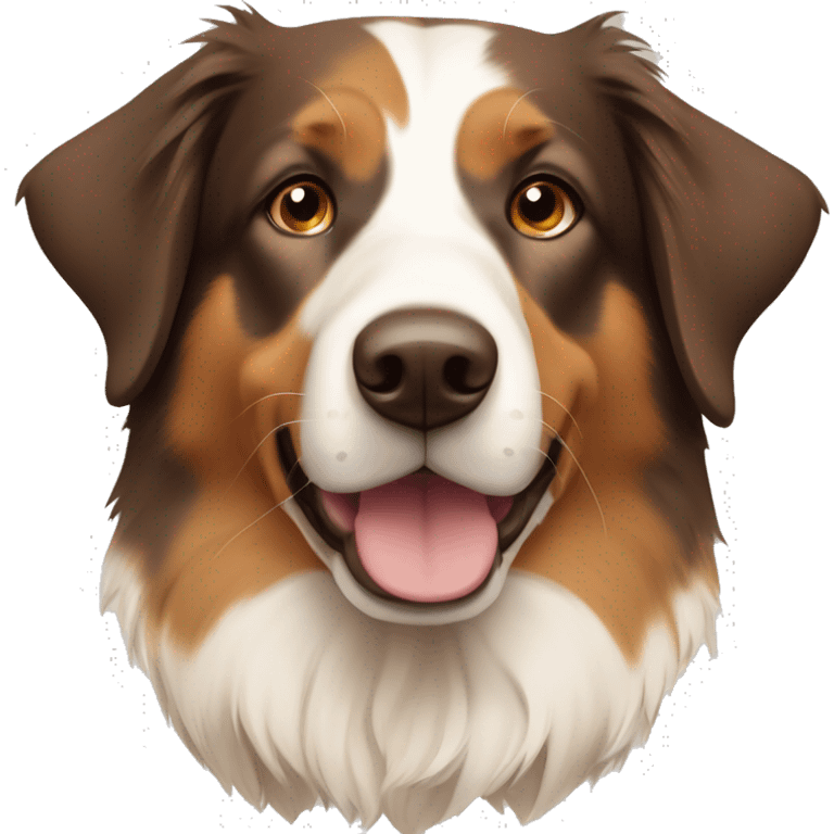 brown, beige and white English shepherd emoji