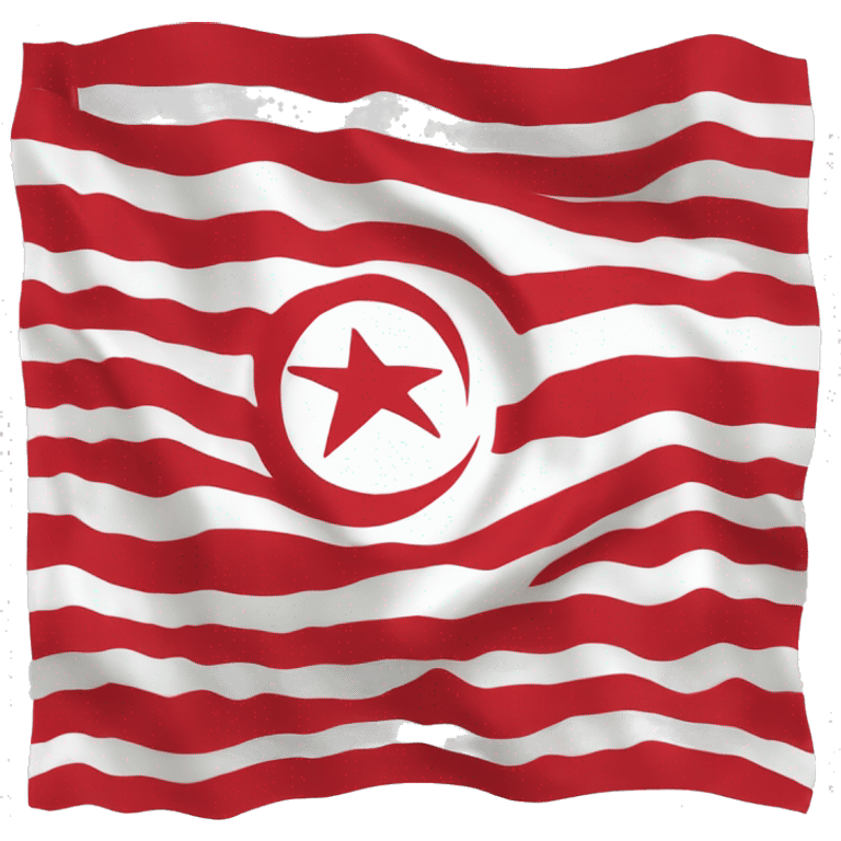 Tunisian flag with wind emoji