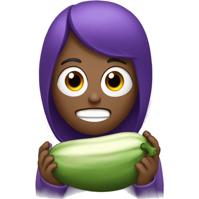 Eating a eggplant  emoji