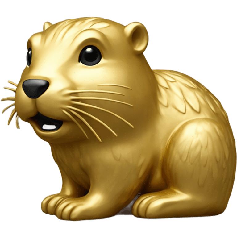 gold beaver statue emoji