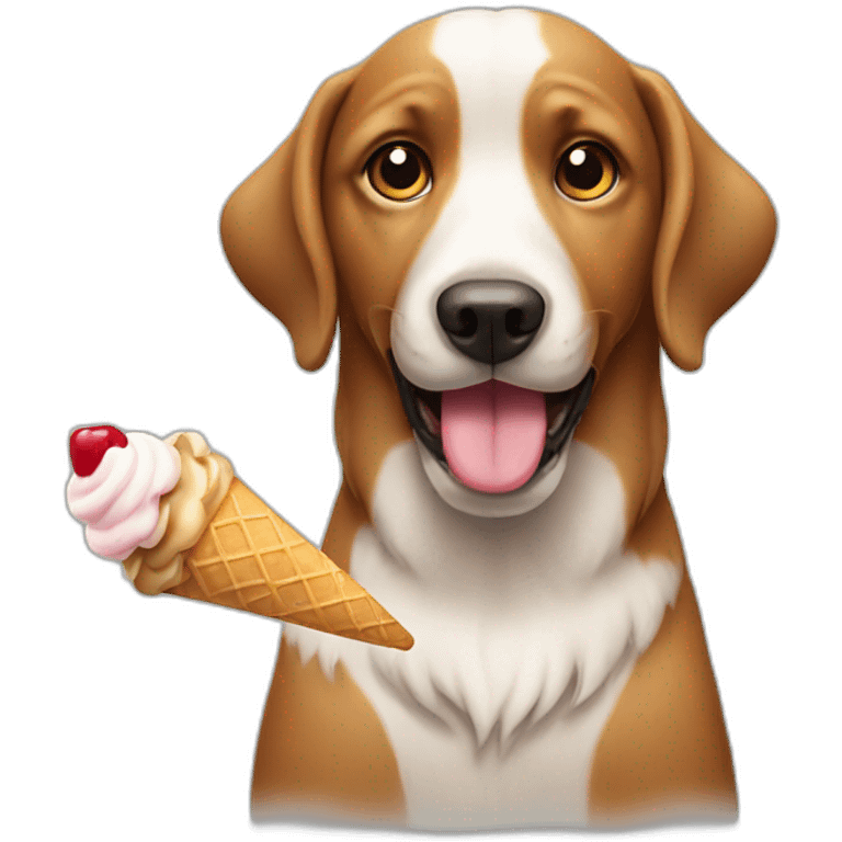 Dog with ice cream emoji