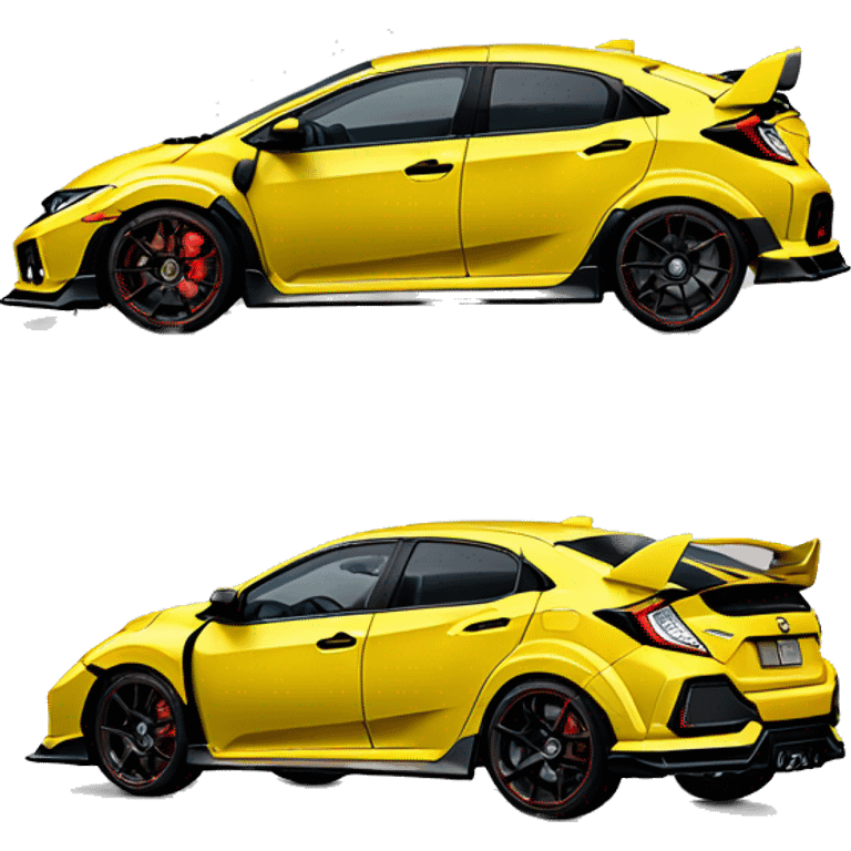 Yellow Honda civic type r 2000 emoji