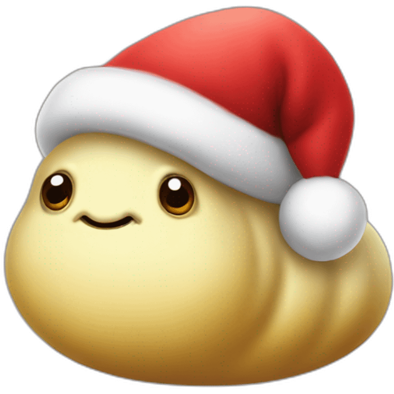 Fat slug with Santa hat emoji