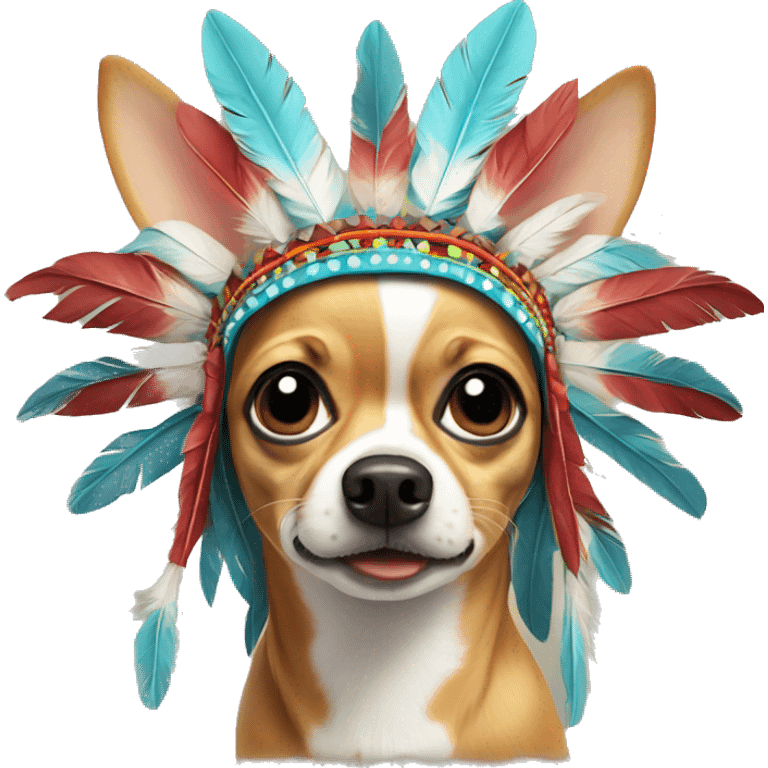 Chihuahua native headdress surprised  emoji