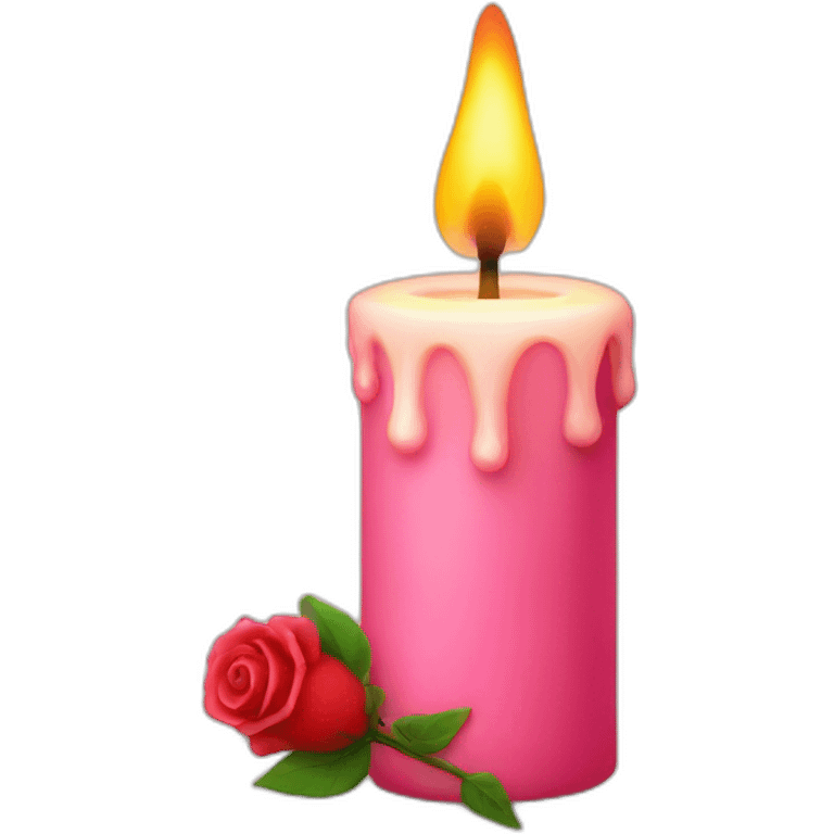 Candle with rose emoji