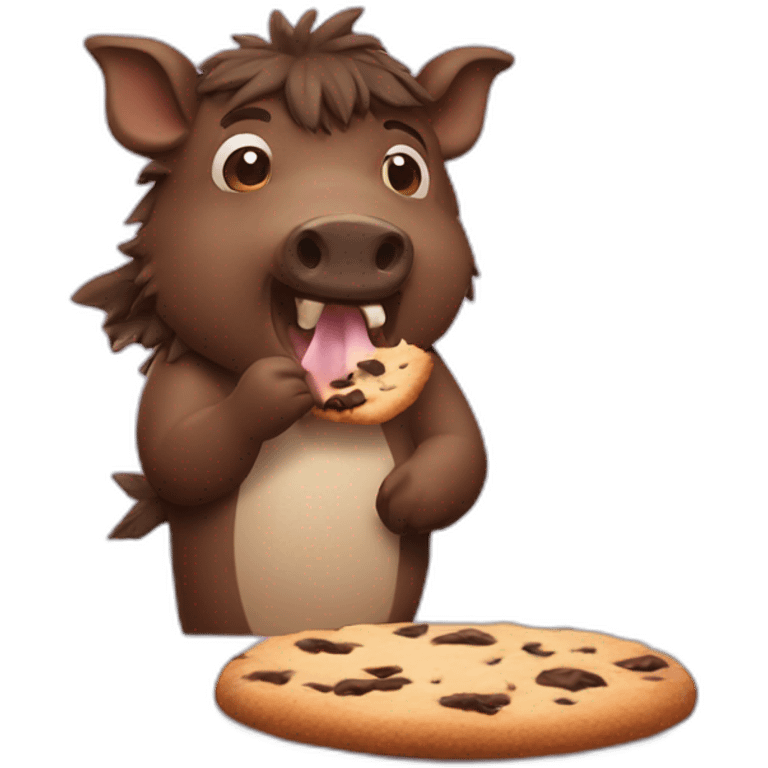 boar eating cookie emoji