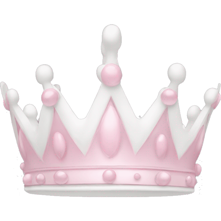 White and pastel pink crown emoji