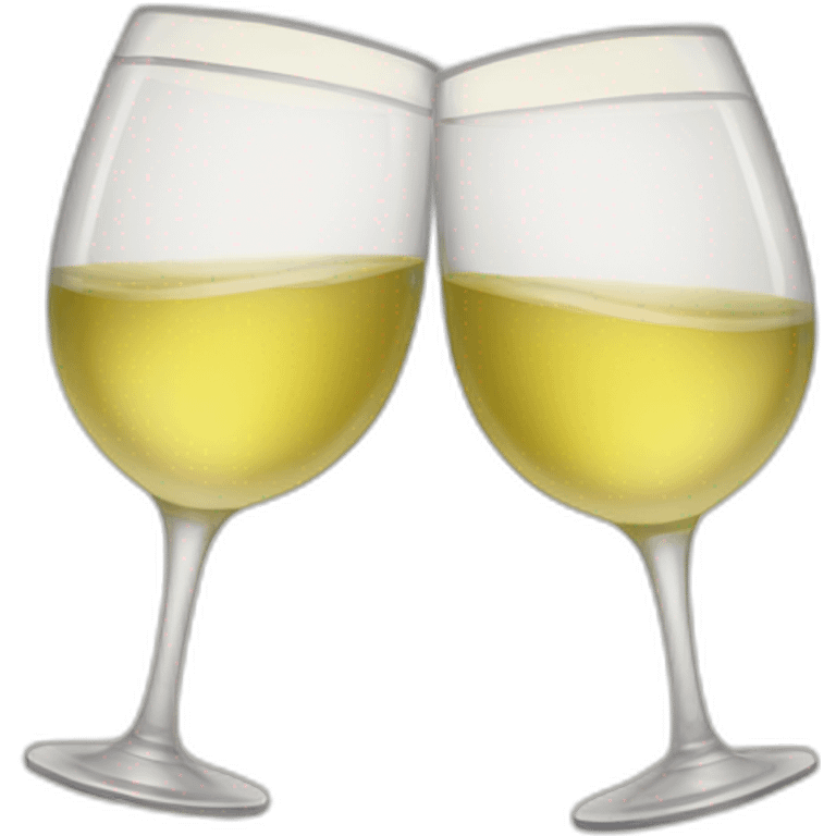 two glasses with white wine toasting emoji