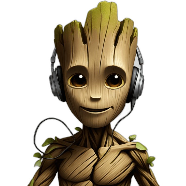 Groot listening to music emoji