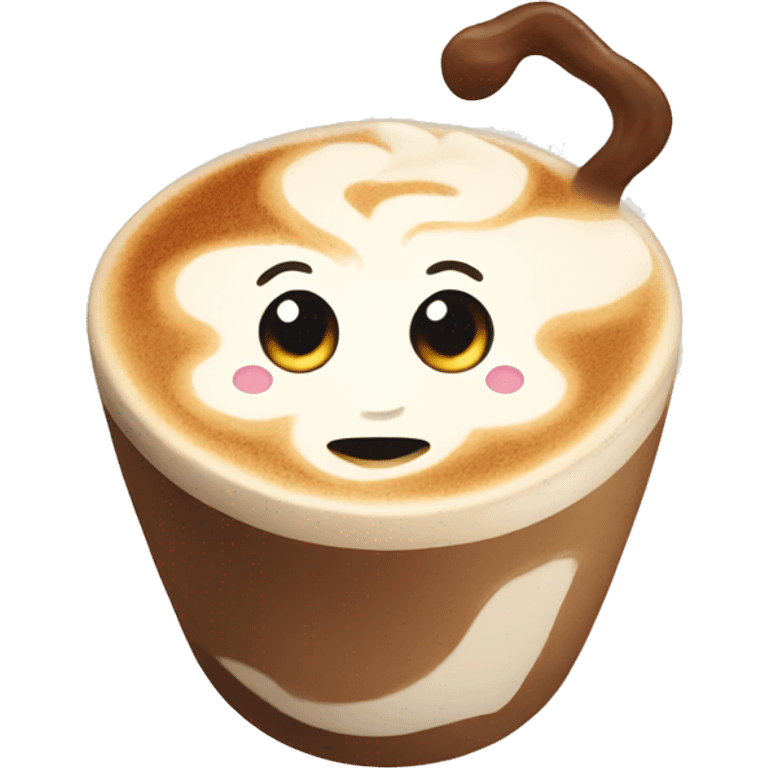 Cute latte emoji