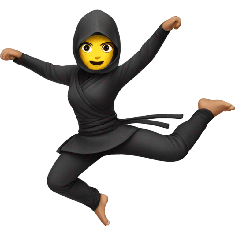 Woman kicking ninja emoji