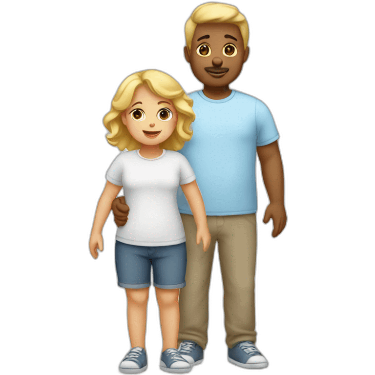 White family big girl two boys emoji