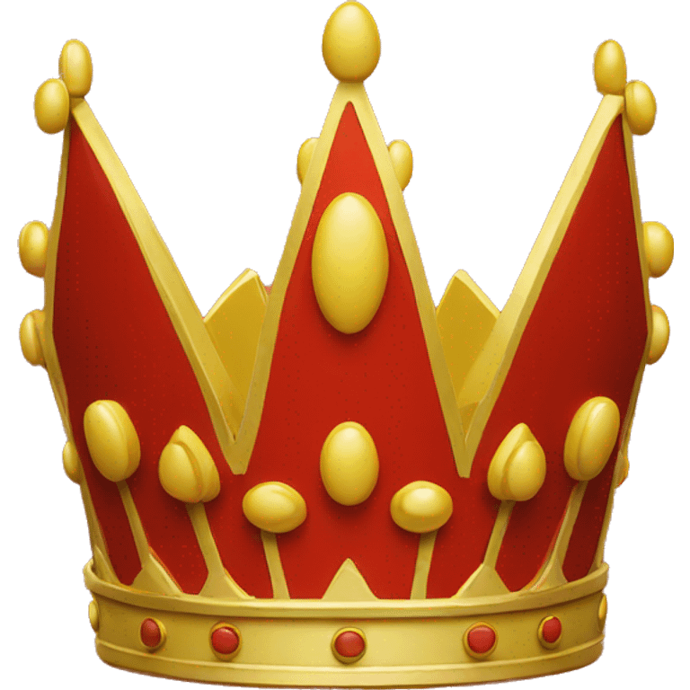 yellow crown on plain red background emoji