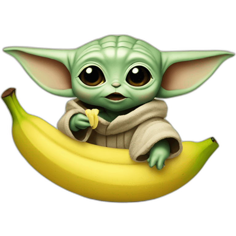 Baby yoda eating banana emoji