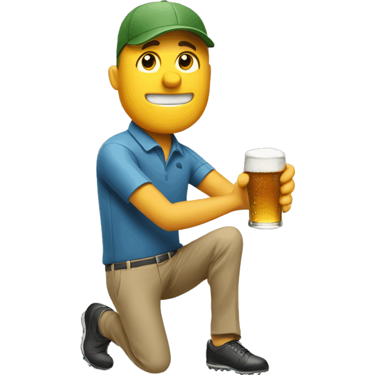 Golfer drinking beer emoji