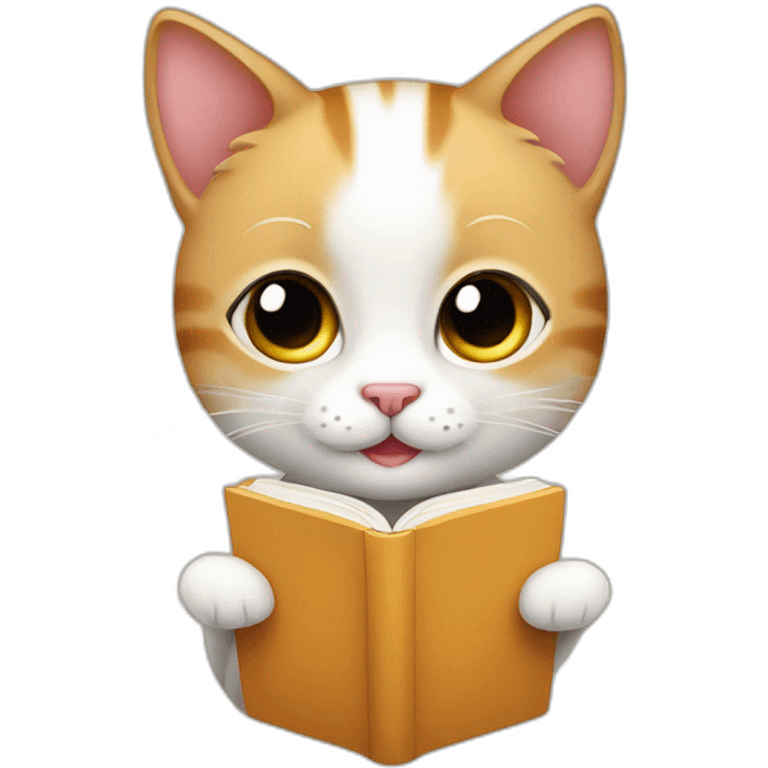 Cute little cat read emoji