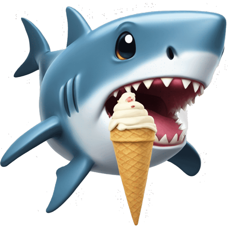 Shark eating ice cream  emoji